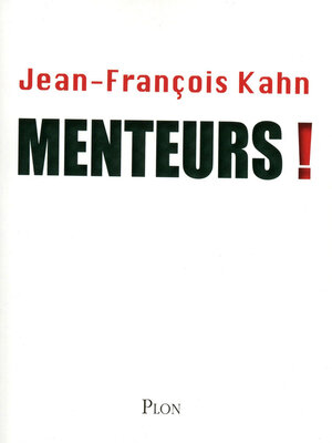 cover image of Menteurs !